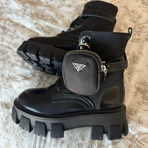 Black Combat Boots Size 38 (US 7) NWOT